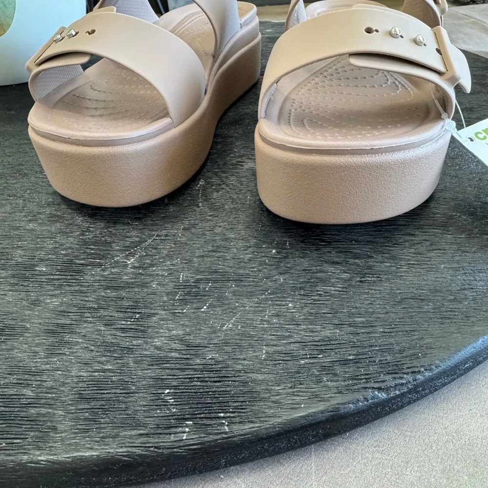 Crocs Women's Tan Platform Sandals - Picture 12 of 12